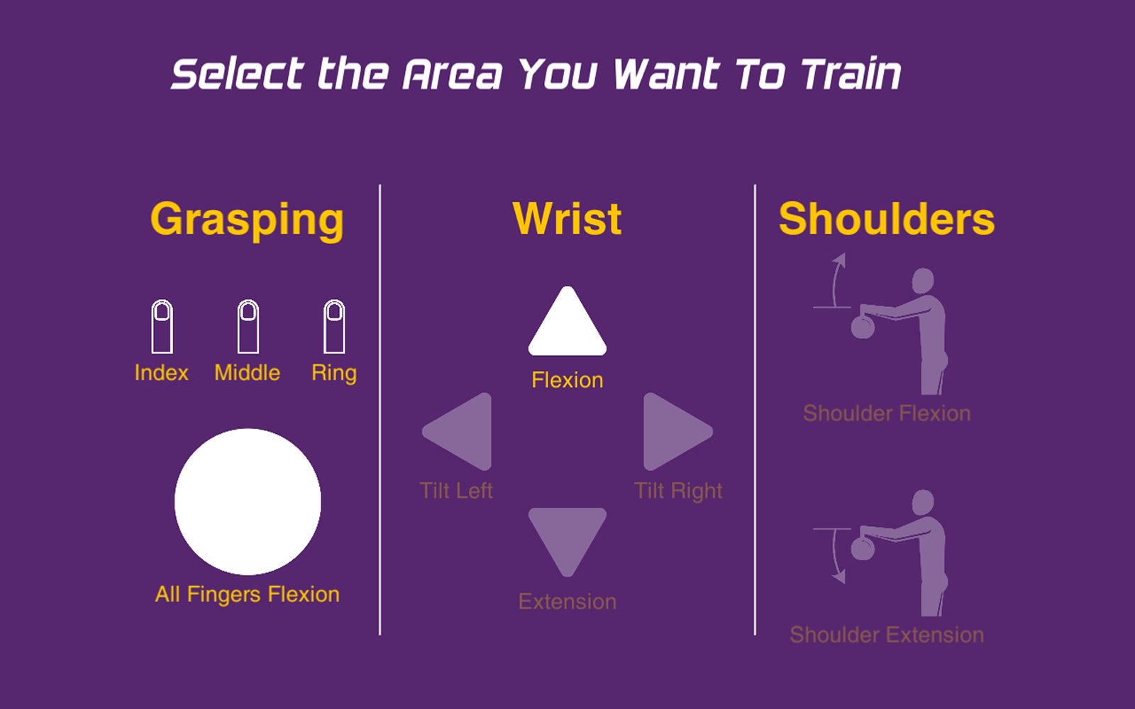 Original MVP, therapy selection screen